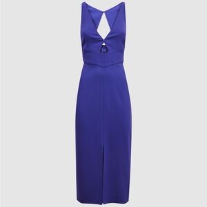 NWT Reiss Petite Bodycon Cut-Out Midi Dress in Purple